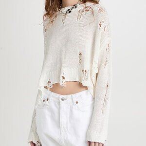 R13 Shredded Side Slit Sweater M